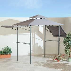 STEEL BBQ GAZEBO WITH SIDE TABLE